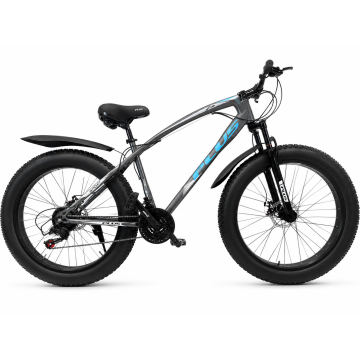 Plus 26" Fat Tyre Mountain Bicycle – Grey & Blue