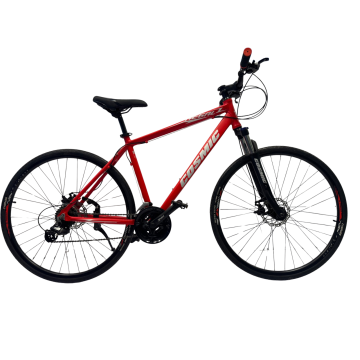 COSMIC REGAL Hybrid Bicycle Red & White – Alloy Frame