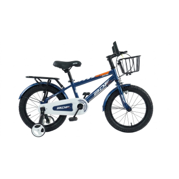 BDF 16-Inch Blue & White Kids Bicycle with Basket and Carrier