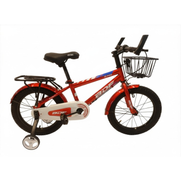 BDF 16" Shine Red Kids Bicycle with Basket & Carrier