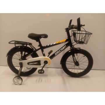 BDF 16" Black Yellow Kids Bicycle with Basket & Carrier